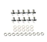 IMIKEYA 10 PCS Mono Jack Socket Connector with Washers and Nuts for Acoustic Electric Guitar Durable Chrome Finish Easy Installation for Live Sound and Studio Recording