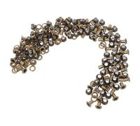 IMIKEYA 100 Sets Brown Metal Grommets Eyelets for Leather and Shoes, Easy Installation with Versatile Design, 4x8x7mm Eyelets for DIY Projects and Leather Crafts