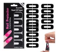 IMIKEYA 100 Sheets Nail Protector Cover Finger Guard Protectors Black U-Shaped Soft Silicone Material Prevents Nail Polish Overflow Universal Size for Manicure