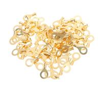 IMIKEYA 100pcs Copper Terminal Connectors Kit Ground Lugs for Electrical Projects Heavy Duty Ring Terminals Assortment Easy Installation Without Soldering Versatile Use for Car Battery
