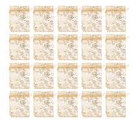 IMIKEYA 100pcs Gold Drawstring Organza Bags 9x12cm Rose Printed Wedding Candy Favor Bags Small Mesh Pouches for Party Wrapping and Shower