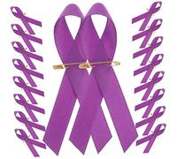 IMIKEYA 100pcs Purple Awareness Ribbon Brooch Pin Violence Charity Pin for Decoration Easy to Wear Ribbons for Events and Support Activities