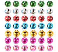 IMIKEYA 100PCS Small Jingle Bells for Crafting: 10mm Colorful Metal Mini Christmas Bells Bulk for Diy Wreath Xmas Tree Holiday Party Wedding Decoration