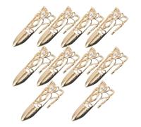IMIKEYA 10pcs Adjustable Ancient Style Zinc Alloy Fingertip Rings for Finger Protection, Golden Claw Nail Tips Suitable for Dance Show and Drama Accessories
