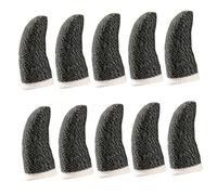 IMIKEYA 10pcs Black Anti-sweat Copper Fiber Gaming Finger Sleeves with White Edge, Breathable Thumb Covers for Mobile Phone Game Controllers, Suitable for Mobile Gaming and Esports