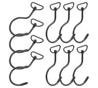 IMIKEYA 10pcs Black Stainless Steel Rotating S Hooks for Keys and Kitchen Small Utensils, Multi-Functional Easy to Use Hooks with Simple and Beautiful Design for Bathroom and Kitchen