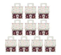 IMIKEYA 10Pcs Christmas House Candy Boxes with Handles Holiday Cookie Packaging Boxes for Gingerbread Treats and Christmas Goodies European Style Paper for Party Favor