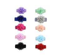 IMIKEYA 10pcs Headband Breathable Soft Photoshoot Props Headbands Floral Photography Hair Chiffon Girl Props Elastic Headband Bows Purple Lace Head Band