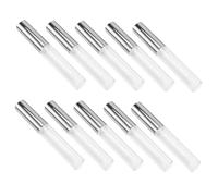 IMIKEYA 10Pcs Lip Gloss Tubes Empty Circular Plastic Lip Container for Travel Durable and Lightweight Body for Easy Viewing of Remaining Cosmetics Stylish Silver Finish