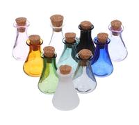 IMIKEYA 10pcs Mini Colored Glass Wishing Bottles with Cork Stoppers Small Spell Jars for DIY Crafts Wedding Party Decorations Portable Tiny Glass Bottles for gift for for for for for for and Home
