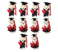 IMIKEYA 10pcs Mini Graduation Bear DIY Flower Material Creative Soft Graduate Bear Dolls for Bouquet Decoration for Graduation Season and Celebrations