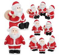 IMIKEYA 10pcs Mini Santa Claus Figurines: Cute Tiny Resin Christmas Santa Ornaments Xmas Party Tabletop Decorstion for Home Holiday Micro Landscape Fairy Garden Supplies(Mixed Style)