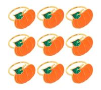 IMIKEYA 10pcs Pumpkin Napkin Rings Orange Iron Reusable Napkin Buckles with Unique Design for Halloween Party and Fall Harvest Table Decorations