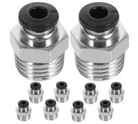 IMIKEYA 10pcs Push in Air Fittings Pneumatic Connectors 1/4 Push to Connect Fittings with Brass and Rubber Material for Air Hoses and Pneumatic Tools in Industrial Fields