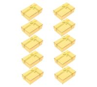 IMIKEYA 10pcs Small Jewelry Gift Boxes with Lids for Rings Earrings Necklaces Gold Cardboard Present Boxes for Christmas Party Favors Portable Protective Storage for Travel and Special