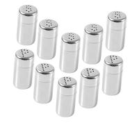 IMIKEYA 10pcs Stainless Steel Salt Pepper Shaker Set Portable Spice Dispenser with Pour Holes for Sugar Flour Cinnamon Lightweight Seasoning Jars for Home Kitchen Outdoor BBQ Travel