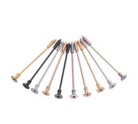 IMIKEYA 10PCS Stainless Steel Screw Back Long Earrings for Men and Women, Hypoallergenic Cartilage Ear Bone Jewelry Set in Black, Gold, Silver, and Rose Gold for Daily Wear