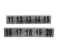 IMIKEYA 10pcs Stainless Steel Table Number Signs for Restaurant Reception and Banquet, Practical Long Time Use Silver Desktop Table Numbers Plates