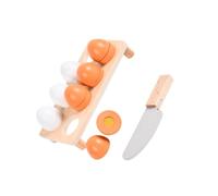 IMIKEYA 10Pcs Wooden Kitchen Pretend Play Eggs Set Assorted Color Food Cutting for Simulation Cooking Playset Fun Play House Prop for Creative Learning and Imaginative Play
