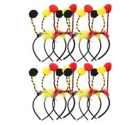 IMIKEYA 12Pcs Bee Antenna Headbands Set with Yellow Red Black Pompom Balls, Fabric Hair Bands for Teens Women, Party Costume Accessories for Cosplay and Festivals
