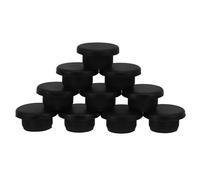 IMIKEYA 12Pcs Black Silicone Tube Caps for 1 Inch Inner Diameter Pipes Heat Resistant Waterproof Round Sealing Plugs for Industrial, Laboratory, and Bottle Hole Closure