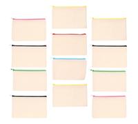 IMIKEYA 12pcs Canvas Pen Bags with Zipper Sturdy Blank Canvas Design Multipurpose Cosmetic and Travel Toiletry Bags Random Color