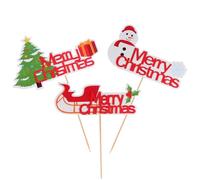 IMIKEYA 12Pcs Christmas Cake Toppers Xmas Bell Toppers Decorative Santa Sleigh Adornments for Cupcakes Muffins Party Supplies with Tree Gift Snowman