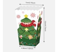 IMIKEYA 12pcs Christmas Pattern Paper Boxes for Candy and Dessert Packaging, Baking Biscuit Packing Cases with Festive Design, Sturdy and Not Easily Deformed for Christmas Use