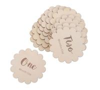 IMIKEYA 12pcs Creative Wooden Growth Milestone Cards for Newborn Commemorative Cards for First Photoshoot and Birth Announcements for Shower Gifts