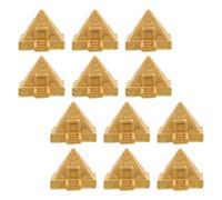 IMIKEYA 12pcs Egyptian Pyramid Figurine Mini Resin Golden Ancient Egyptian Themed Statue for Succulents, Moss, Indoor Gardening Desk Decor