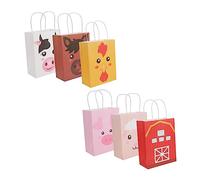 IMIKEYA 12pcs Farm Animal Themed Paper Gift Bags Lightweight Candy Bags for Boy Girl Birthday Parties for Favors Crafted from Premium Paper Material