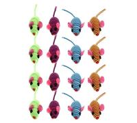 IMIKEYA 12pcs Interactive Cat Rope Mouse for Indoor Cats and Kittens Soft Fluffy Material with Bell for Fun Play and Training Suitable Random Color