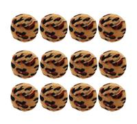 IMIKEYA 12pcs Leopard Print Interactive Ball Toys for Cats Soft Fabric Cat Chasing Balls Promotes Indoor Activity