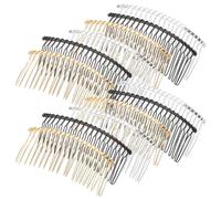 IMIKEYA 12pcs Metal Hair Combs 20-Teeth Side Forks Matte Black Gold Silver Hair Pins for Women Bridal Veil Accessories