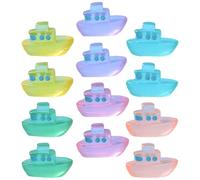 IMIKEYA 12pcs Miniature Resin Boat Decor Glow the Dark Nightlight Tiny Toy Boats for Micro-landscape and Sand Table Sturdy Lasting Decorative Use