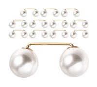 IMIKEYA 12pcs Pearl Jeans Trouser Hem Clips Adjustable Waist Tightener Pins for Pants Waistbands, Alloy No-sew Secure Fit, White, Women
