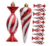 IMIKEYA 12pcs Peppermint Candy Ornaments Set Hanging Decorations for Christmas Tree Winter Holiday Candy Charms for Xmas Home Decoration Festive Parties