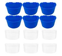 IMIKEYA 12pcs Plastic Bird Feeding Cups for Pet Birds and Wild Easy to Install and Practical Feeders Suitable for Cages and Floors Food Troughs for Budgie and Pigeon Feeding