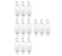 IMIKEYA 12Pcs Plastic Leak-Resistant Storage Bottles 50Ml with Clip Hook Refillable Containers for Travel Liquid and Hand Washing Outdoors Random Color