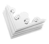 IMIKEYA 12pcs Self-Adhesive Acrylic Mirror Corner Stickers Silver Wall Decals for Living Room Background, Lightweight Decorative Removable Wall Mirrors for Home and Bathroom