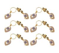 IMIKEYA 12pcs Spiral Dreadlock Hair Rings with Evil Eye Charms, Lightweight Alloy Hair Jewelry for Braids, Do Not Fade, for Holiday Parties and Hairstyles