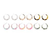 IMIKEYA 12Pcs Women’S Geometric C-Shaped Dangle Loop Earrings Multipack, Mixed Color Fashion Accessories for and Women, Lightweight Jewelry Set for Daily Wear