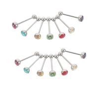 IMIKEYA 14PCS Mermaid Fish Scale Tongue Barbells Metal Ball Piercing Studs for Unisex Tongue and Nipple Jewelry Lightweight Comfortable Body Piercing Accessories