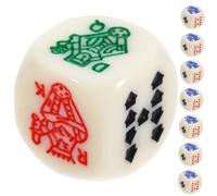 IMIKEYA 15pcs Acrylic Dice for Birthday Party Games Funny Spanish Poker Dices Party Supplies for Family Friends Entertainment