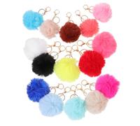 IMIKEYA 15Pcs Cute Pompom Keychains Fluffy Bag Pendant for Backpacks Creative Decorative Accessories Colors Lightweight and Portable DIY Keyring for Handbags and Car Keys