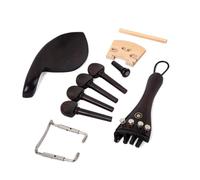 IMIKEYA 15pcs Violin Ebony Fittings Set with Fish Eye Tailpiece, Chinrest, Clamps, Endpin, Tail Gut, and 4 Pegs - Complete Violin Parts Accessories for String Instrument Maintenance and Repair