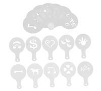 IMIKEYA 16pcs Reusable Plastic Coffee Latte Stencils DIY Decorating Templates Wear Resistant Material Easy to Clean for Cappuccino and Latte Art