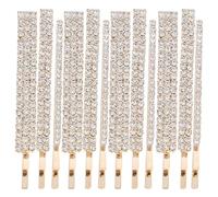 IMIKEYA 18pcs Gold Rhinestone Bobby Pins Hair Clips Set, Sparkly Flat Side Barrettes for Women’s Bangs and Fringe Styling, Decorative Hair Accessories for Weddings, Proms, and Daily Wear