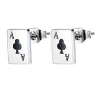 IMIKEYA 1Pair Chic Playing Card Earrings for Women Unique Fashion Studs Hypoallergenic Stainless Steel Daily Accessory Add Glamour to Any Outfit