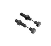 IMIKEYA 1Pair Hexagonal Screw Earrings Exaggerated American Style Unisex Stainless Steel Nightclub Fashion Accessories Black Design for Men Women